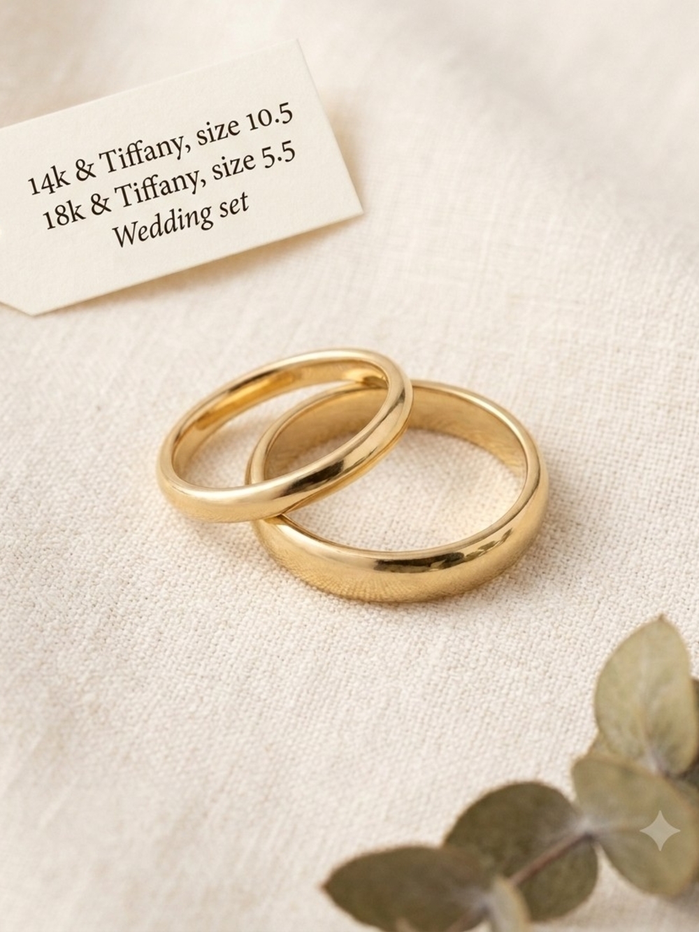 Tiffany 14k  &  18k Matching Wedding Bands